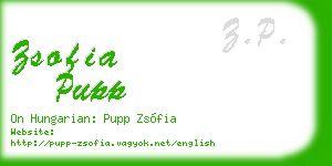 zsofia pupp business card