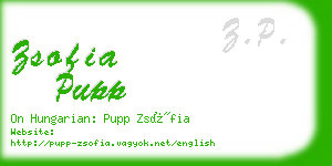 zsofia pupp business card